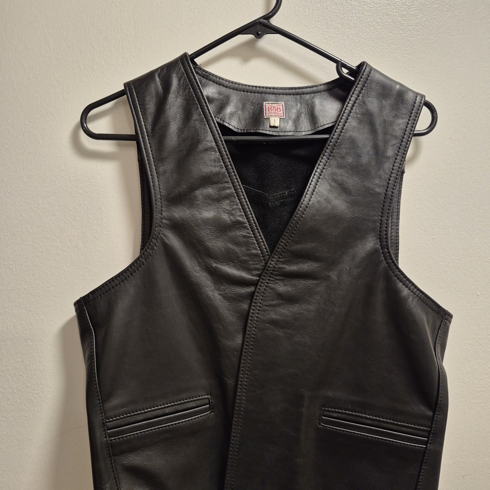 Rob Amsterdam Men's Black Leather Vest " DISCOUNTED " - Picture 1 of 6